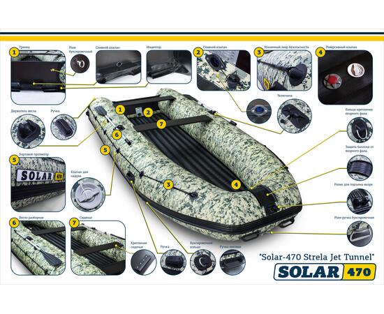 Лодка надувная моторная solar-470 Стрела JET тоннель (Пиксель), фото , изображение 4