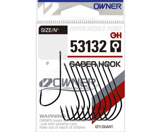 Крючок OWNER Saber Hook BC №1/0 9шт, Цвет: BC, Размер: №1/0, Количество: 9, фото 