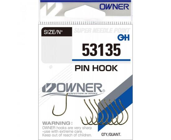 Крючок OWNER Pin Hook gold №12 11шт, Размер: №12, Количество: 11, фото 