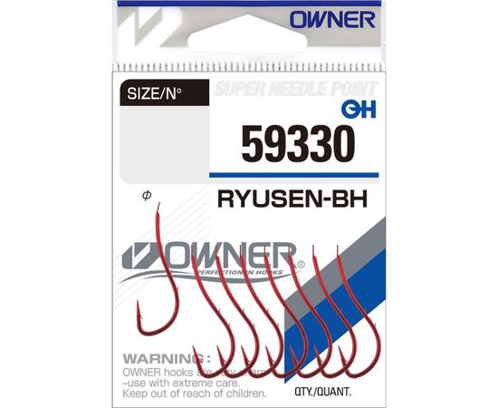 Крючок OWNER Ryusen BH red №7 10шт, Цвет: Red, Размер: №7, Количество: 10, фото 