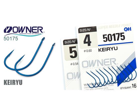 Крючок OWNER Keiryu blue №5 14шт, Цвет: blue, Размер: №5, Количество: 14, фото 