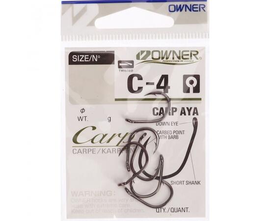Крючок OWNER Carp Aya BC №2 6шт, Размер: №2, Количество: 6, фото 