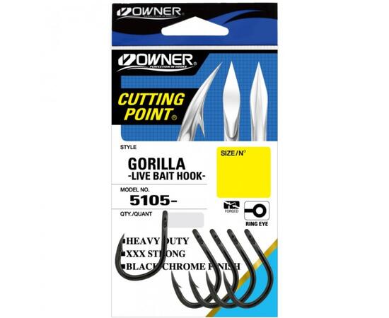 Крючок OWNER Cut Gorilla BC №8/0 2шт, Размер: №8/0, Количество: 2, фото 