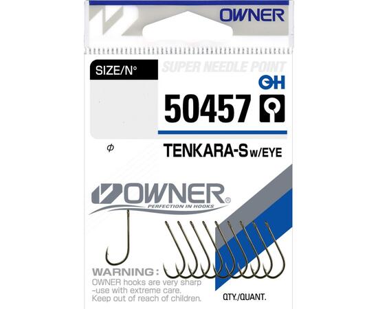 Крючок OWNER Tenkara Straight w/eye brown №12 11шт, Цвет: Brown, Размер: №12, Количество: 11, фото , изображение 2