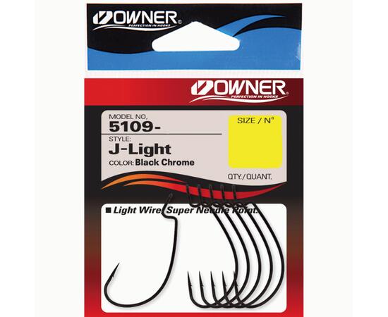 Крючок OWNER J - Light Worm Hook BC №4/0 5шт, Размер: №4/0, Количество: 5, фото 