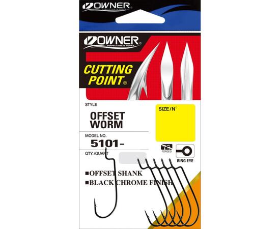 Крючок OWNER Offset Shank BC №1 6шт, Размер: №1, Количество: 6, фото 