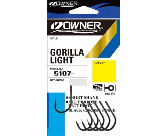 Крючок OWNER Gorilla Light BC №1/0 7шт, Размер: №1/0, Количество: 7, фото 