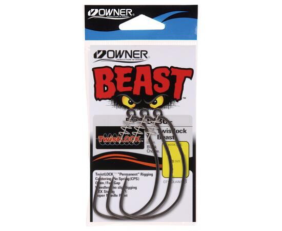 Крючок OWNER Beast With Twist Lock BC №6/0 3шт, Размер: №6/0, Количество: 3, фото 