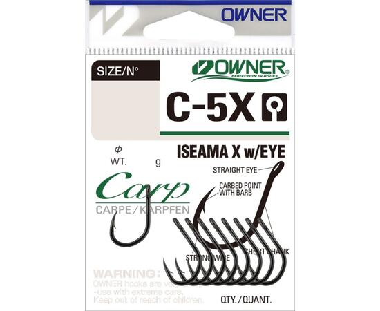 Крючок OWNER Carp Iseama X w/eye BC №12 14шт, Размер: №12, Количество: 14, фото 