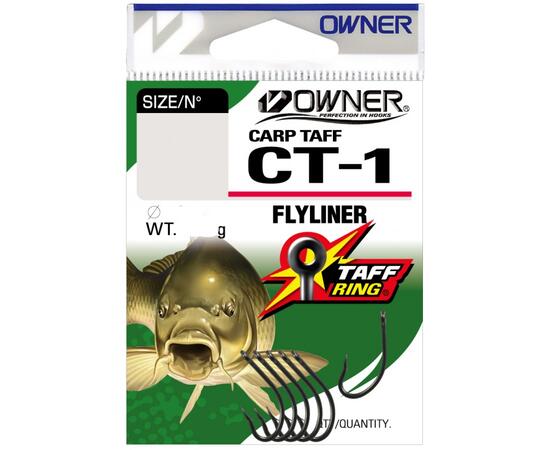 Крючок OWNER Carp Taff Flyliner teflon №8 6шт, Размер: №8, Количество: 6, фото 