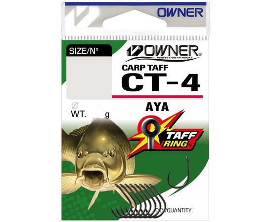 Крючок OWNER Carp Taff Aya teflon №4 8шт, Размер: №4, Количество: 8, фото 