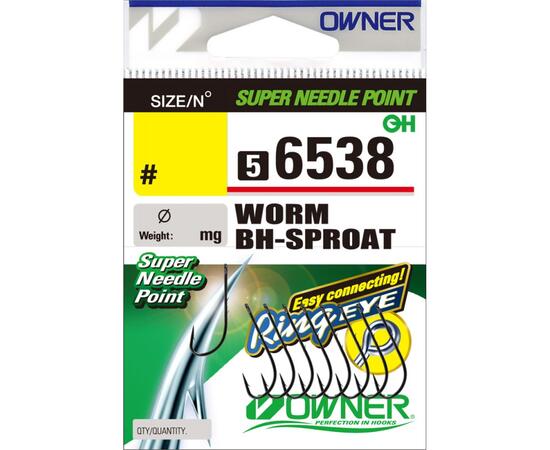 Крючок OWNER Worm BH-Sproat BC №6 9шт, Размер: №6, Количество: 9, фото 