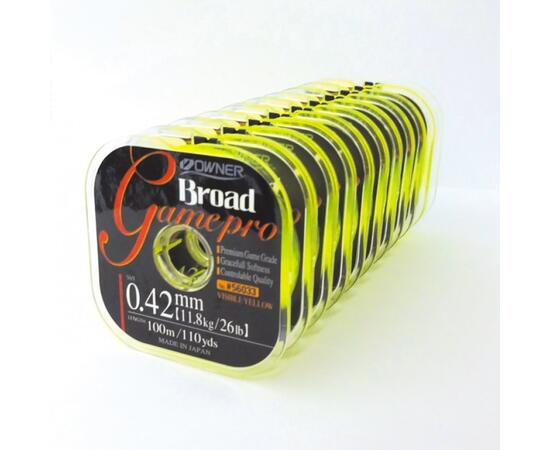 Леска OWNER Broad Game Pro yellow 100м 0,32мм 6,3кг, Цвет: Yellow, Размер: 0.32 мм, фото 