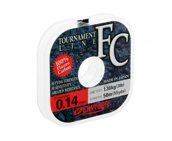 Леска OWNER Tournament FC 50м 0,245мм 4,1кг, Цвет: SUPER CLEAR, Разрывная нагрузка: 4,1 кг, Диаметр лески: 0,245 мм, Размотка: 50 м, фото 