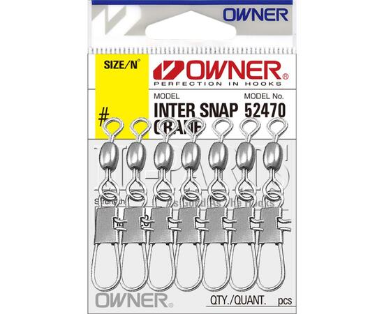Застежка с вертлюгом OWNER Inter Snap Crane №12 10шт, Номер: №12, фото 