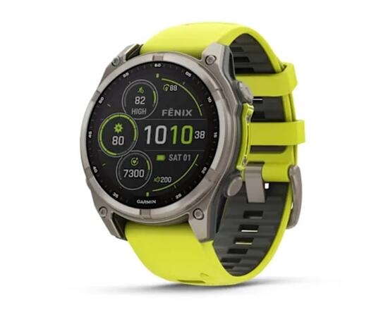 Часы Garmin Fenix 8 - 47 мм Solar Sapphire титан, силиконовый ремешок, фото 