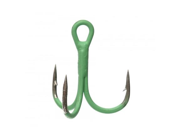 Тройник FLAGMAN Treble hook F36 Luminous Green №8 5шт, Номер: 8, фото 