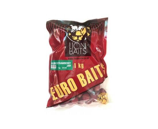 Lion Baits Бойлы растворимые серии EURO BAITS 24 мм клубничный джем - 1 кг, Вкус для группировки: клубничный джем, фото 