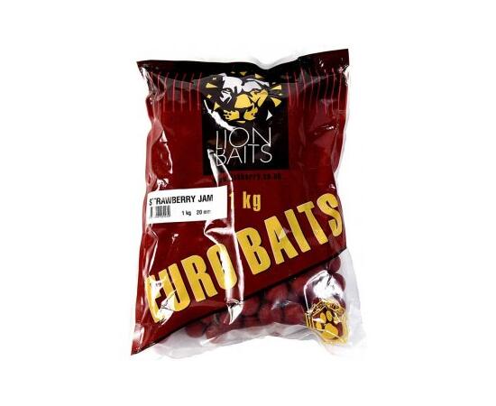 Lion Baits Бойлы тонущие серии EURO BAITS 20 мм "Клубничный джем" Strawberry Jam  - 1кг, Вкус для группировки: клубничный джем, фото 