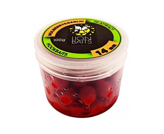 Lion Baits Бойл в банке (HI-ATTRACT) 14 мм MULBERRY & GARLIC - 100 гр, Вкус для группировки: MULBERRY & GARLIC, фото 