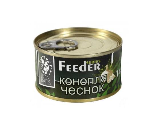 Lion Baits Зерновая смесь feeder Конопля чеснок - 140 мл, Вкус: Конопля чеснок, фото 