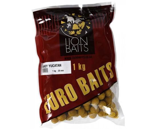 Lion Baits Бойлы тонущие серии EURO BAITS 20 мм мед Юкатан - 1 кг, Вкус для группировки: мед Юкатан, фото 
