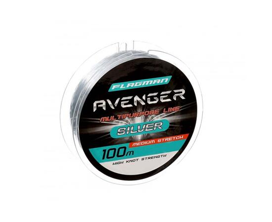 Леска FLAGMAN Avenger Silver Line 100m 0.50mm, Диаметр лески: 0,50 мм, Размотка: 100 м, фото 