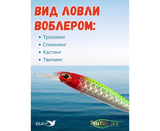 Воблер TsuYoki ASTROLOG 115SP XD-005H, Цвет: XD-005H, Вес воблера (г): 18,8, Длина воблера (мм): 115, Тип воблера: Минноу, Тип плавучести воблера: суспендер, Штрихкод: 462715273, Количество крючков: 2, фото , изображение 3