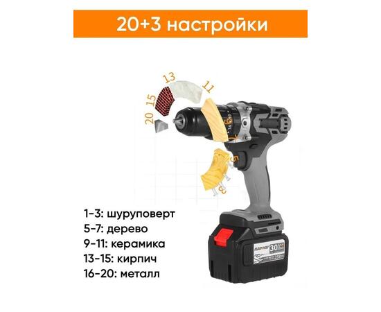 Шуруповерт бесщеточный для ледобура с двумя аккумуляторами NANWEI, фото , изображение 7