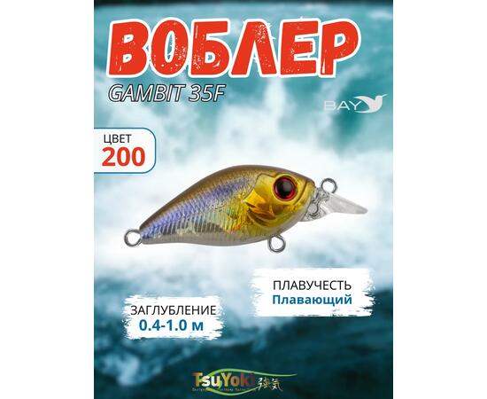 Воблер TsuYoki GAMBIT 35F 200, Цвет: 200, Вес воблера (г): 10, Длина воблера (мм): 35, фото 