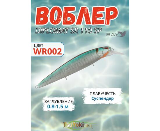 Воблер TsuYoki DIPLOMAT SR 110 SP WR002, Цвет: WR002, Вес воблера (г): 19, Длина воблера (мм): 110, фото 