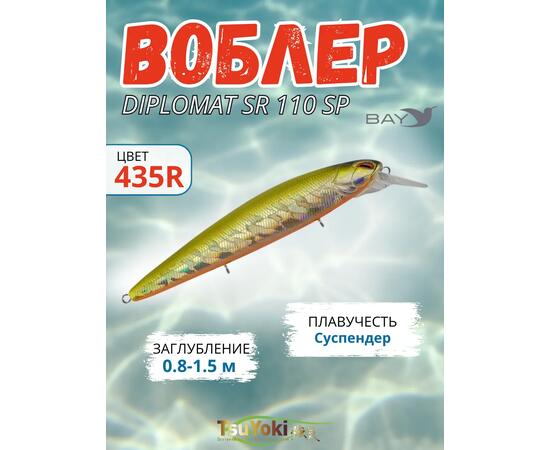 Воблер TsuYoki DIPLOMAT SR 110 SP 435R, Цвет: 435R, Вес воблера (г): 19, Длина воблера (мм): 110, фото 