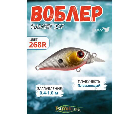 Воблер TsuYoki GAMBIT 35F 268R, Цвет: 268R, Вес воблера (г): 10, Длина воблера (мм): 35, фото 