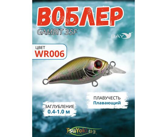 Воблер TsuYoki GAMBIT 35F WR006, Цвет: WR006, Вес воблера (г): 10, Длина воблера (мм): 35, фото 