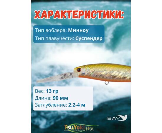 Воблер TsuYoki HIRU 90SP WR003, Цвет: WR003, Вес воблера (г): 13, Длина воблера (мм): 90, фото , изображение 2