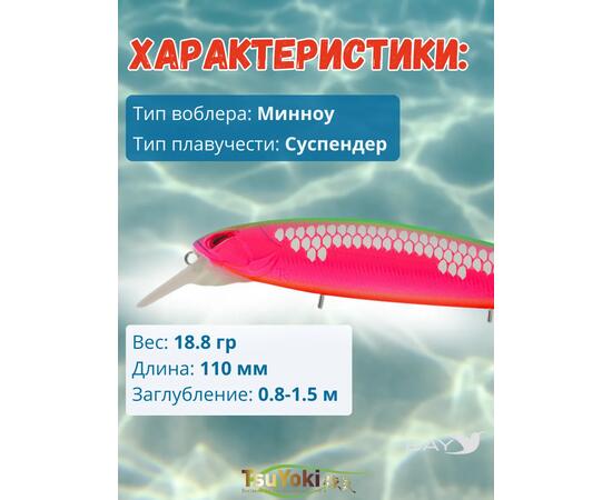 Воблер TsuYoki DIPLOMAT SR 110 SP FRUS, Цвет: FRUS, Вес воблера (г): 19, Длина воблера (мм): 110, фото , изображение 2