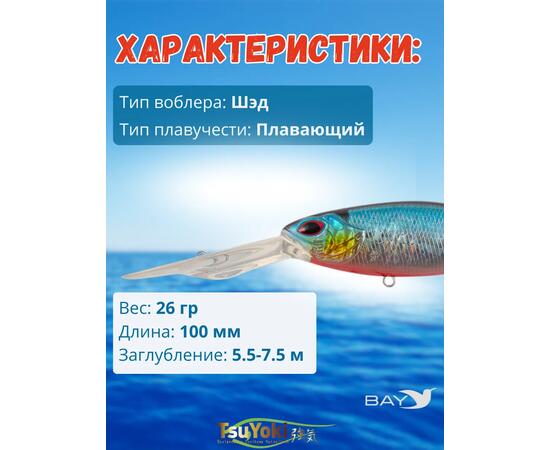 Воблер TsuYoki DEEP GAZ 100F 014R, Цвет: 014R, Вес воблера (г): 26, Длина воблера (мм): 100, фото , изображение 2
