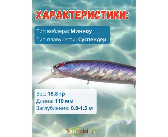 Воблер TsuYoki DIPLOMAT SR 110 SP HU, Цвет: HU, Вес воблера (г): 19, Длина воблера (мм): 110, фото , изображение 2