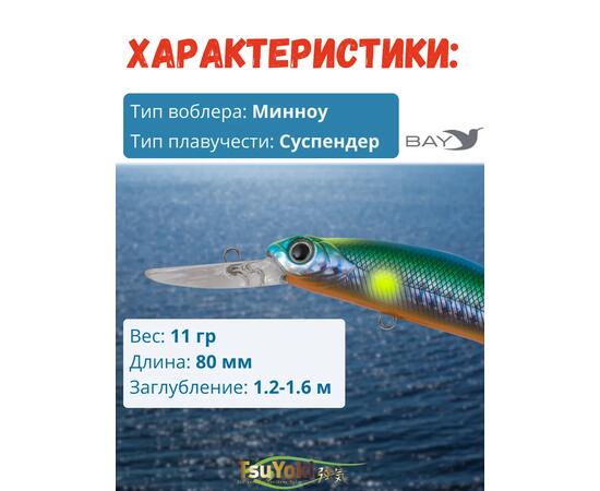 Воблер TsuYoki WATSON DR 80SP 070Z, фото , изображение 2