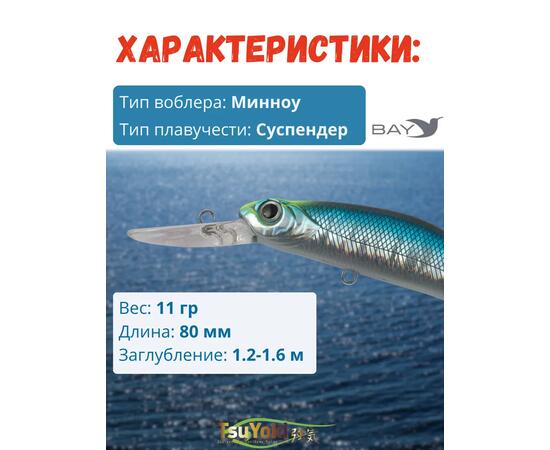 Воблер TsuYoki WATSON DR 80SP WR043, фото , изображение 2