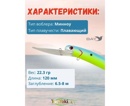 Воблер TsuYoki MAGO 120F L614, Цвет: L614, Вес воблера (г): 23, Длина воблера (мм): 120, фото , изображение 2
