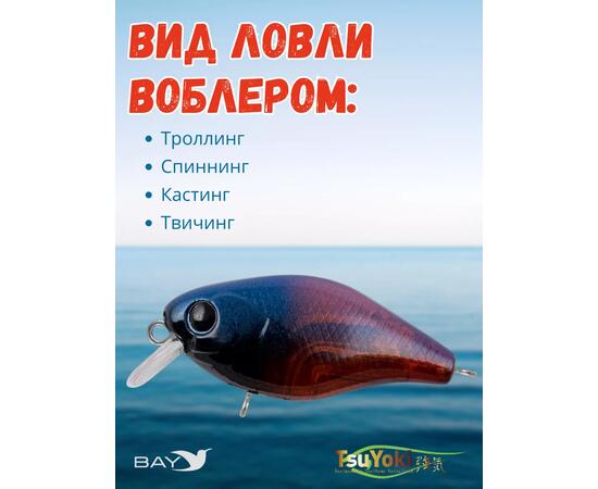 Воблер TsuYoki CHEF 38F L012M, Цвет: L012M, Вес воблера (г): 4,3, Длина воблера (мм): 38, Тип воблера: Крэнк, Тип плавучести воблера: плавающий, Штрихкод: 462713998, Количество крючков: 2, фото , изображение 3