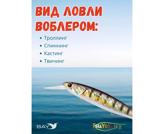 Воблер TsuYoki DRAGA MR 130SP 280, Цвет: 280, Вес воблера (г): 25,5, Длина воблера (мм): 130, Тип воблера: Минноу, Тип плавучести воблера: суспендер, Штрихкод: 4627135892261, Количество крючков: 3, фото , изображение 3