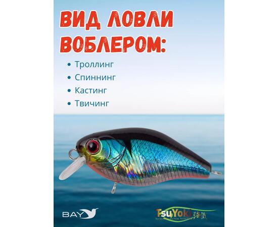 Воблер TsuYoki CHEF 38F 014R, Цвет: 014R, Вес воблера (г): 4,3, Длина воблера (мм): 38, Тип воблера: Крэнк, Тип плавучести воблера: плавающий, Штрихкод: 462713994, Количество крючков: 2, фото , изображение 3