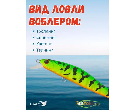 Воблер TsuYoki RIVAL SR 90SP K020, Цвет: K020, Вес воблера (г): 10, Длина воблера (мм): 90, Тип воблера: Минноу, Тип плавучести воблера: суспендер, Штрихкод: 4627166010153, Количество крючков: 2, фото , изображение 3
