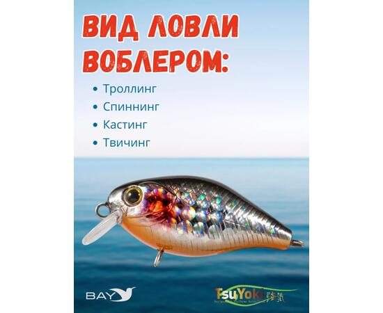 Воблер TsuYoki CHEF 38F 825, Цвет: 825, Вес воблера (г): 4,3, Длина воблера (мм): 38, Тип воблера: Крэнк, Тип плавучести воблера: плавающий, Штрихкод: 4627139947103, Количество крючков: 2, фото , изображение 3