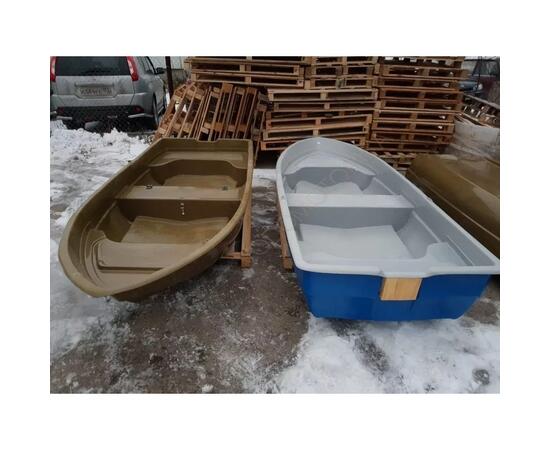 Стеклопластиковая лодка Стелс 315 с рундуком серо/синяя, фото , изображение 4