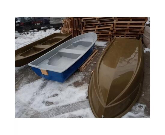 Стеклопластиковая лодка Стелс 315 с рундуком серо/синяя, фото , изображение 5