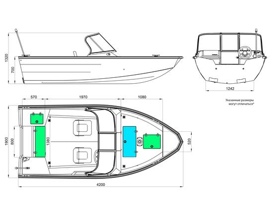 Алюминиевая лодка Windboat 4.2 DC Evo, фото , изображение 5