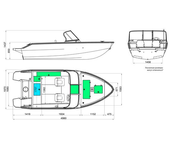 Алюминиевая лодка Windboat 4.6 DC EvoFish, фото , изображение 2